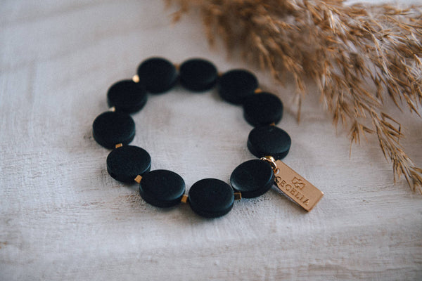 Lightweight Wood Stackable Bracelets : Black