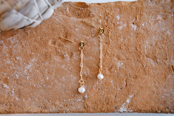 Stardust Pearl Drop Earrings