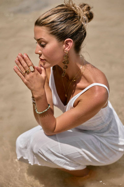 Genuine Gemstone and Gold Spacer Bead Bracelets : Artistic Jasper
