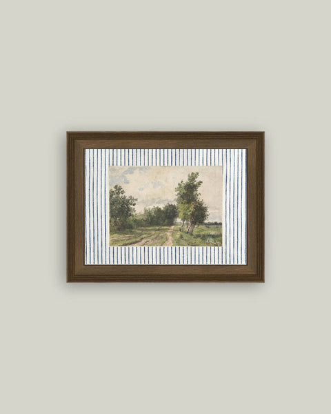 Provence Landscape Framed Antique Art: 22x18