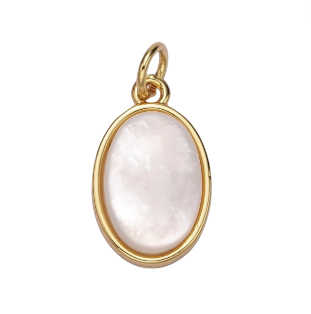 Oval Pearl Bezel Charm