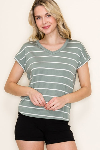 Whitney Striped Jersey Top