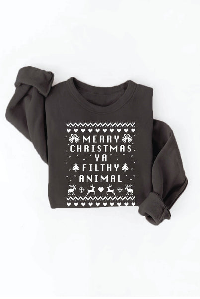 MERRY CHRISTMAS Black Sweatshirt