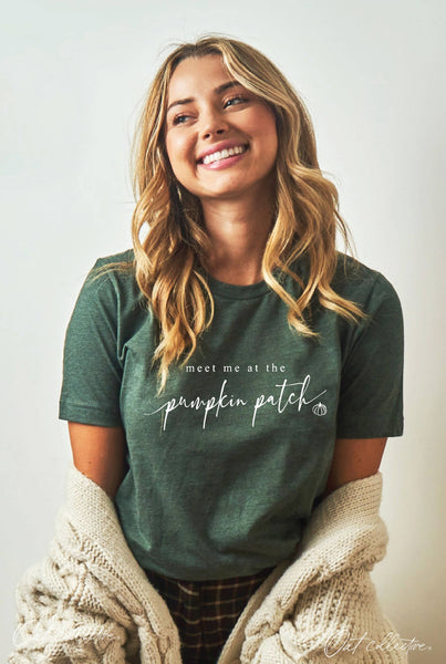 AT THE PUMPKIN PATCH Black T-shirt