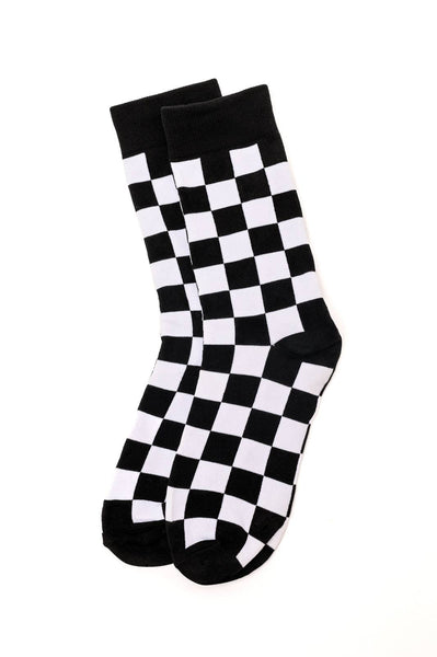 Checkerboard Print Socks