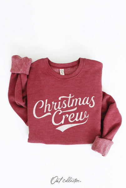 CHRISTMAS CREW Maroon Sweatshirt