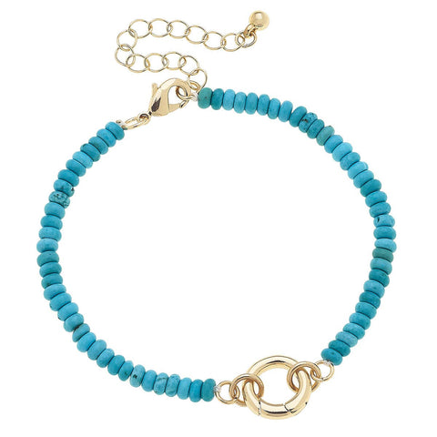 Turquoise Beaded Charm Bracelet Base