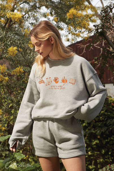 GIRL WHO LOVES FALL Blue Sweatshirt