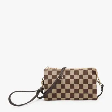 Riley Plaid 3 Compartment Crossbody/Wristlet