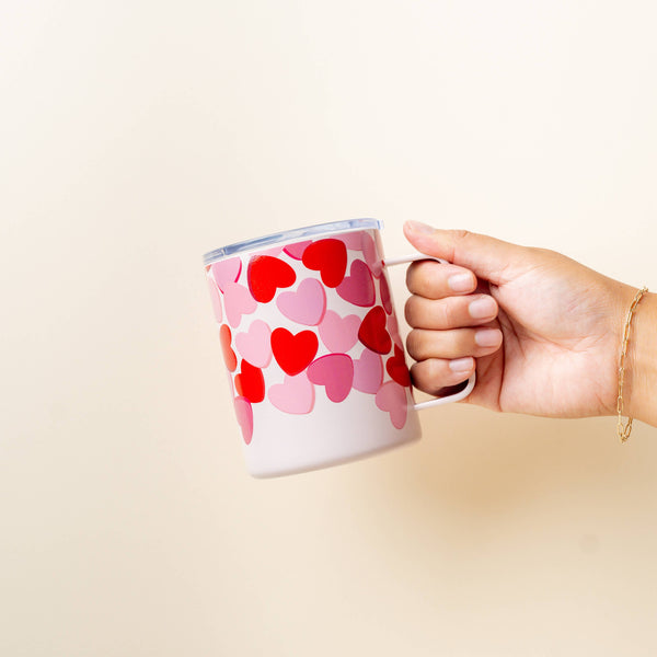 Blushing Hearts 14 oz Insulated Mug