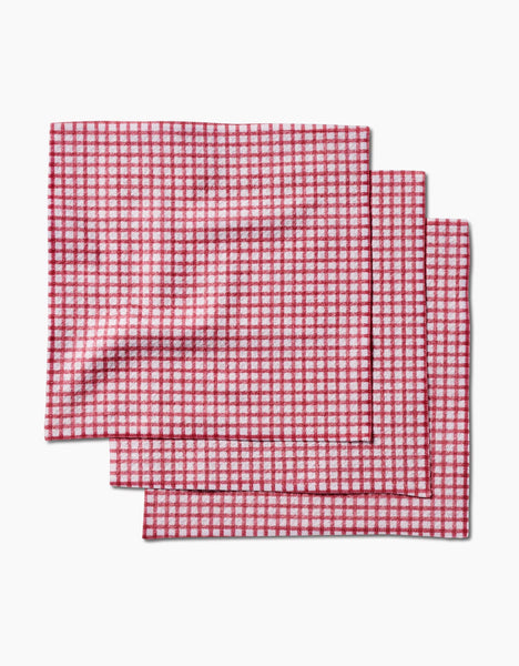 Fireside Plaid Red Dishcloth Set