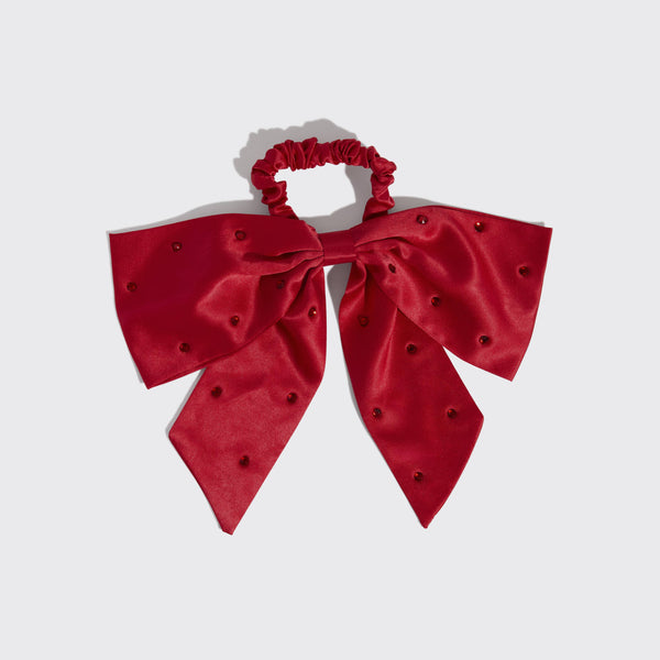 Holiday Rhinestone Bow Scrunchie