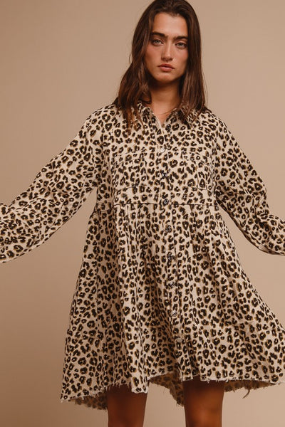 Dorothy Button Down Leopard Dress