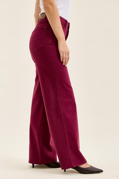 Boysenberry Retro Wide Leg Jeans