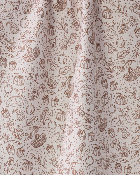 Cozy Flora Tea Towel: Black