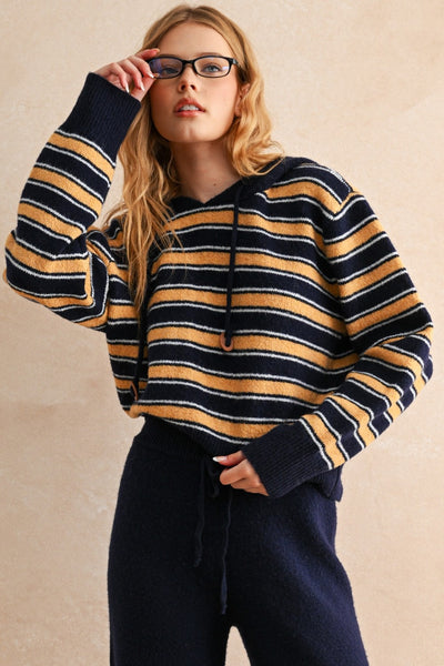 Lori Striped Sweater Hoodie