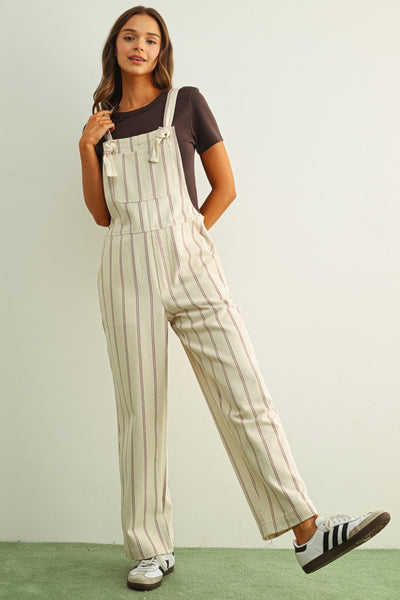 Harlow Striped Pattern Overalls