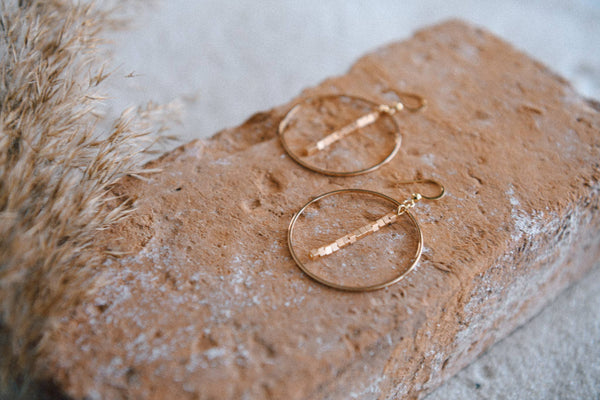 Hepburn Pearl or Gold Beaded Drop Hoop Earrings : Freshwater Pearls