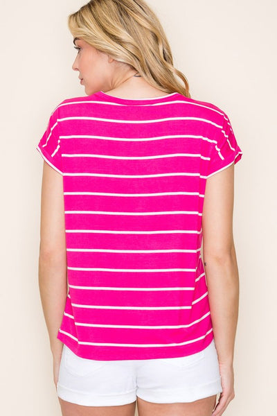 Whitney Striped Jersey Top