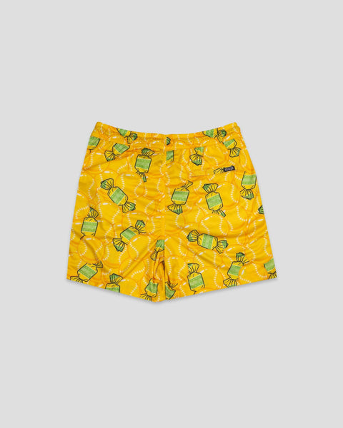 Doubles and Bubbles Yellow Mesh Shorts