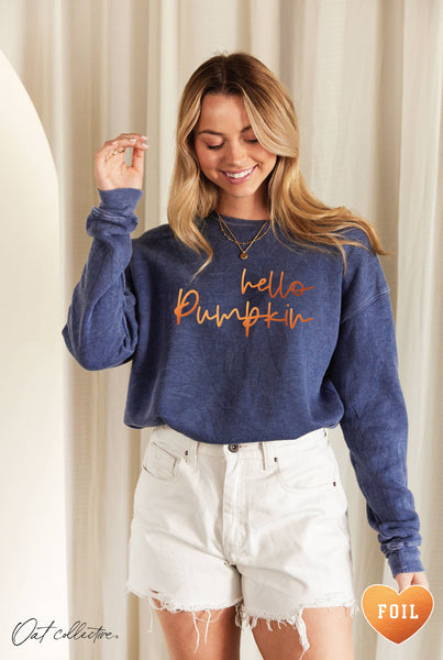 HELLO PUMPKIN Charcoal Foil Sweatshirt