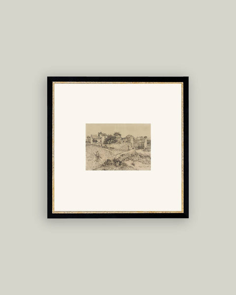Tuscan Village Framed Antique Art: 8x8