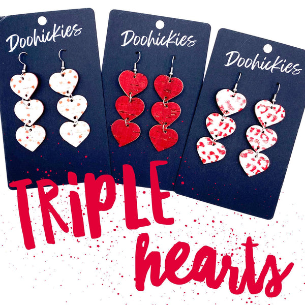 Red Triple Heart Drops