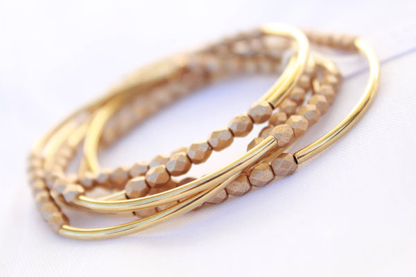 Silver & Gold Six Wrap Bracelet