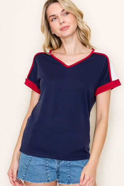 Erin V-Neck Terry Top