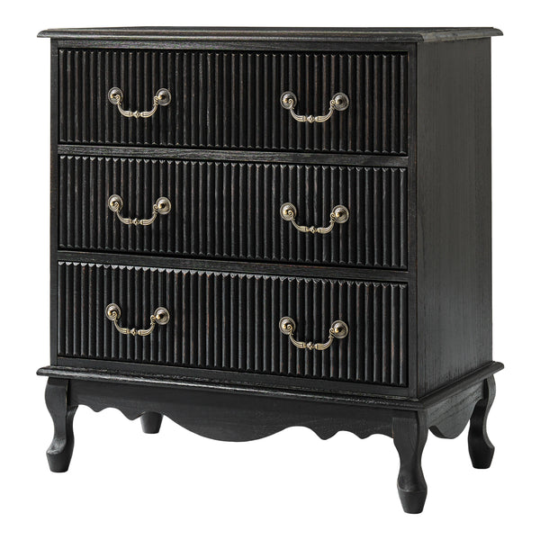Cedar 3-Drawer Nightstand: Charcoal