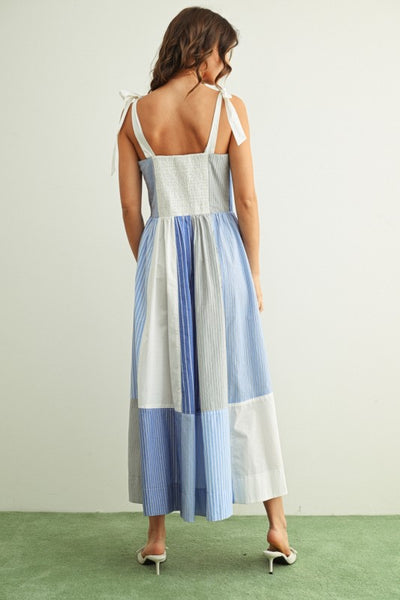 Helen Striped Patchwork Dress