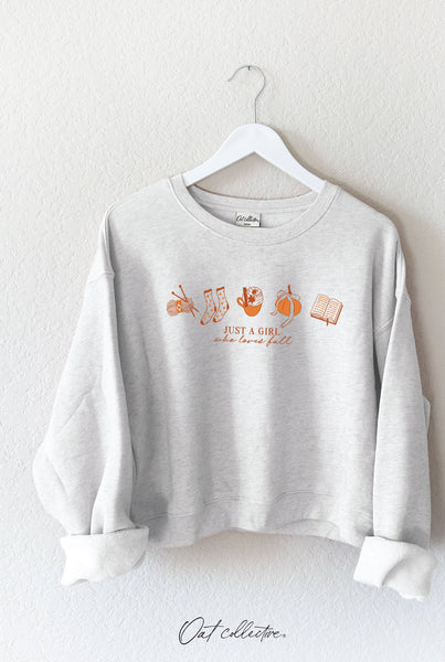 GIRL WHO LOVES FALL Blue Sweatshirt