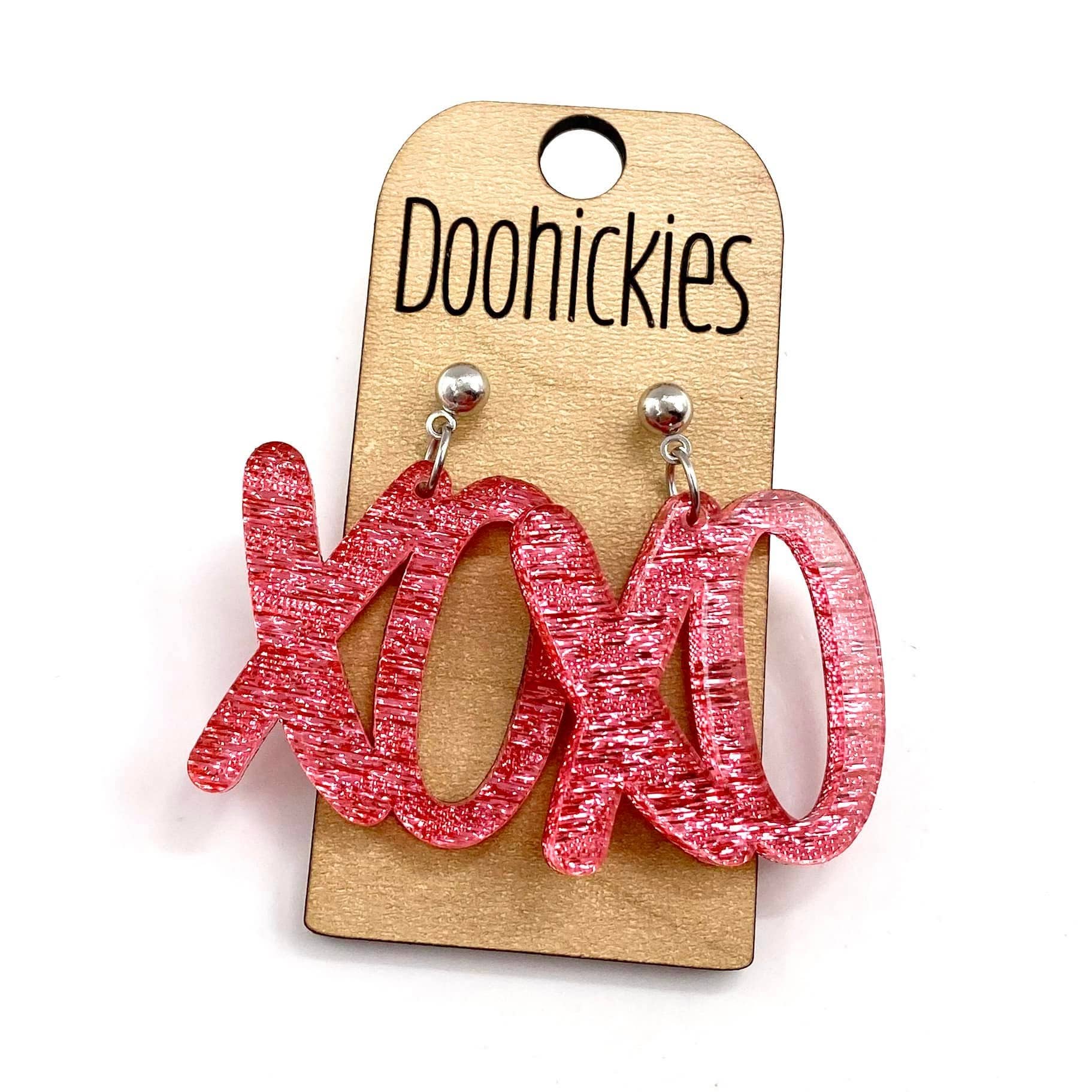 Pink XOXO Acrylic Dangles