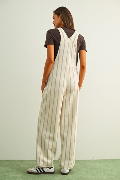 Harlow Striped Pattern Overalls