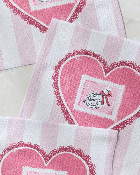 Love and Swans Dishcloth Set