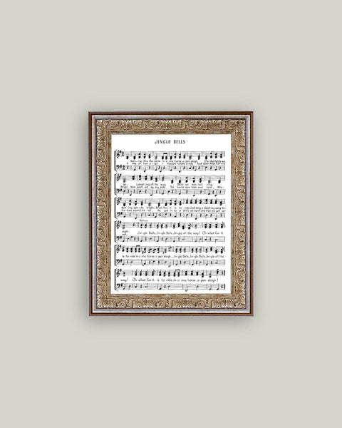 Jingle Bells Framed Antique Art: 8x10