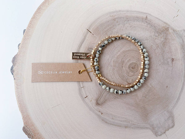 Bamboo Agate Double Wrap Bracelet