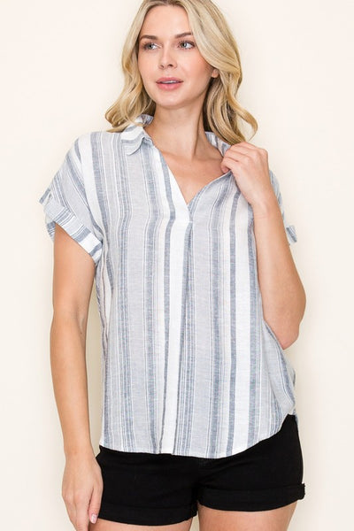 Andrea Collared Striped Shirt