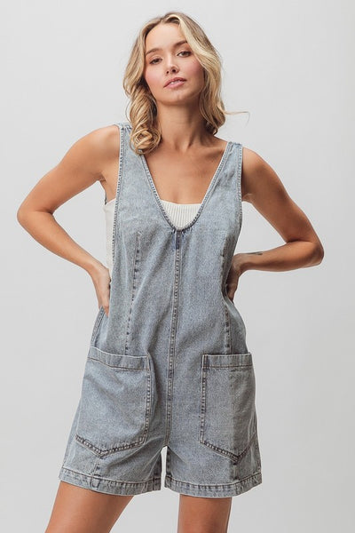 Bonnie Patch Pocket Denim Romper
