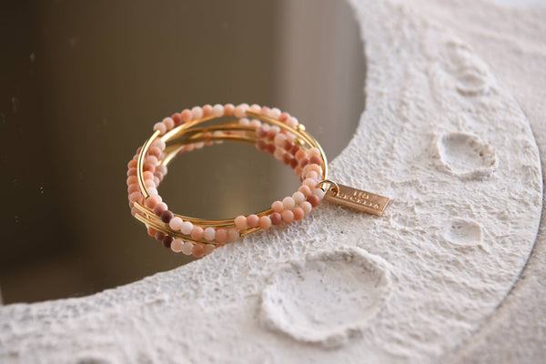 Bamboo Agate Triple Wrap Bracelet