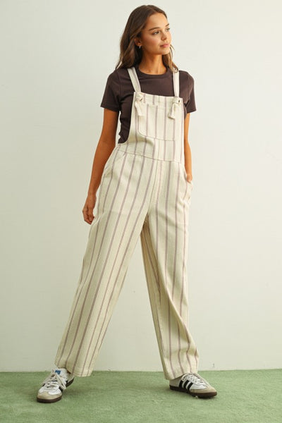 Harlow Striped Pattern Overalls