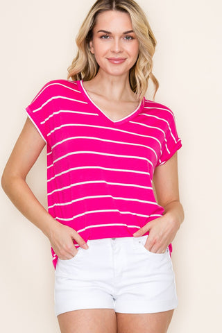 Whitney Striped Jersey Top