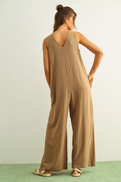 Layla Striped Button Down Jumpsuit