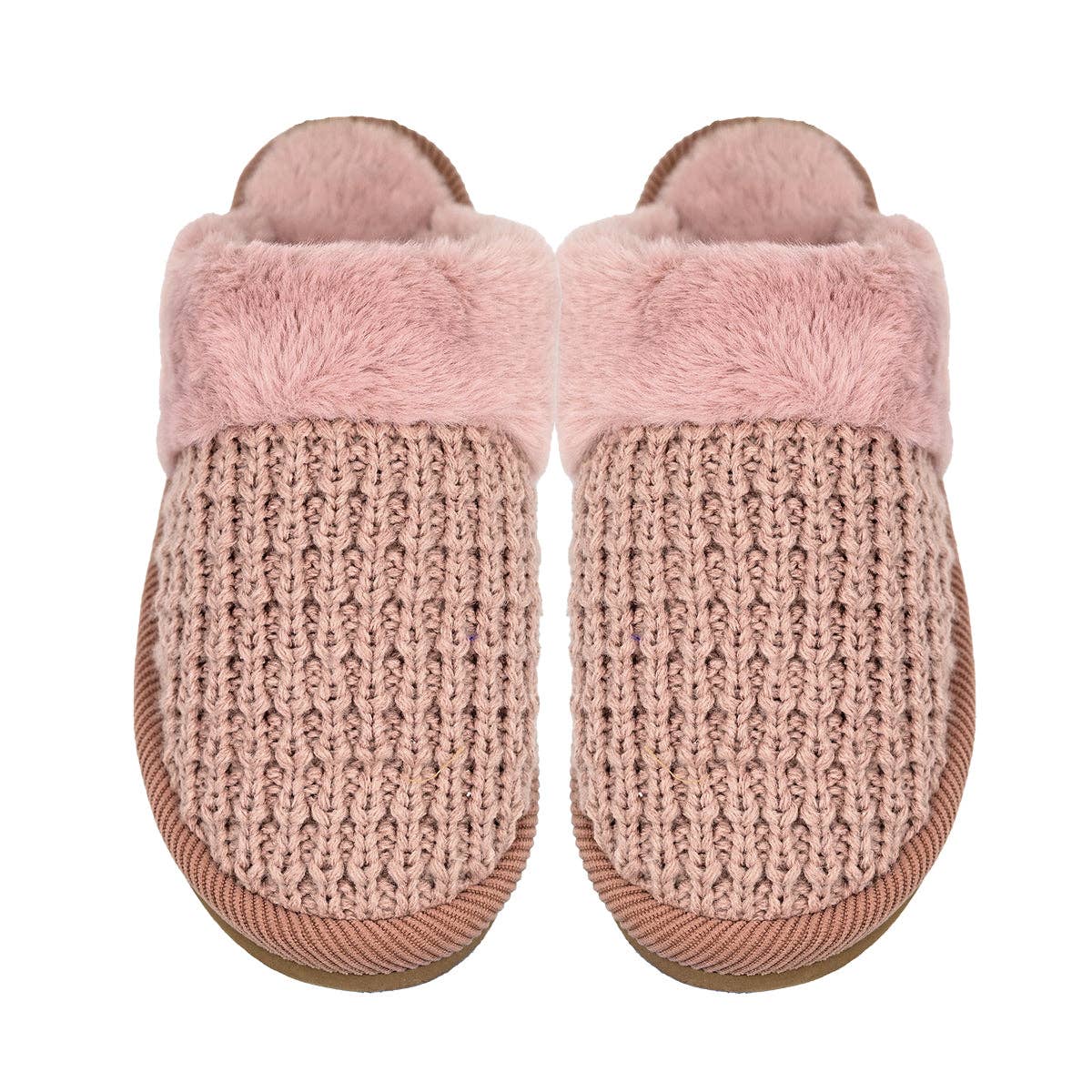 Rose Waffle Knit Slippers M/LG