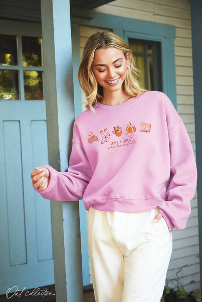 GIRL WHO LOVES FALL Blue Sweatshirt