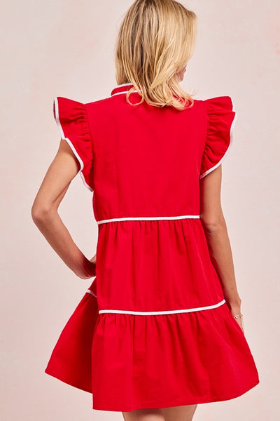 Leslie Red Ruffle Dress