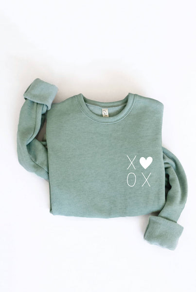 XOXO Heart Graphic Sweatshirt: ROSE