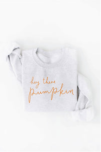 HEY THERE PUMPKIN Gray Sweatshirt