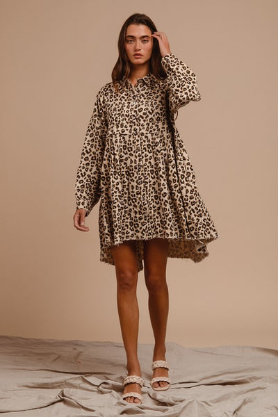 Dorothy Button Down Leopard Dress