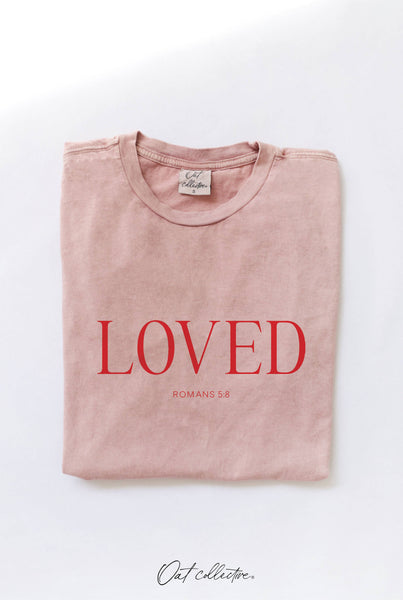 LOVED ROMANS 5:8 Graphic Top: WINE